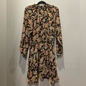 Elegant Paisley Print drop waist Dress